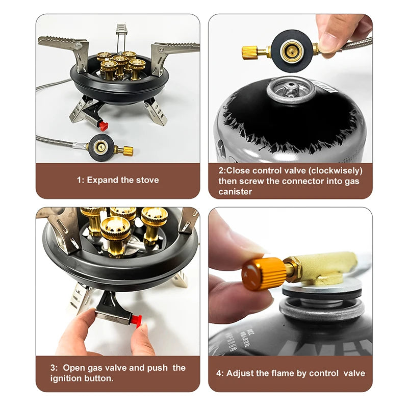 Survival Kit - BRS-201A Portable Camping Gas Stove – 16000W High-Pressure Butane/Propane Burner with Piezo Ignition, Foldable Outdoor Emergency Cooker