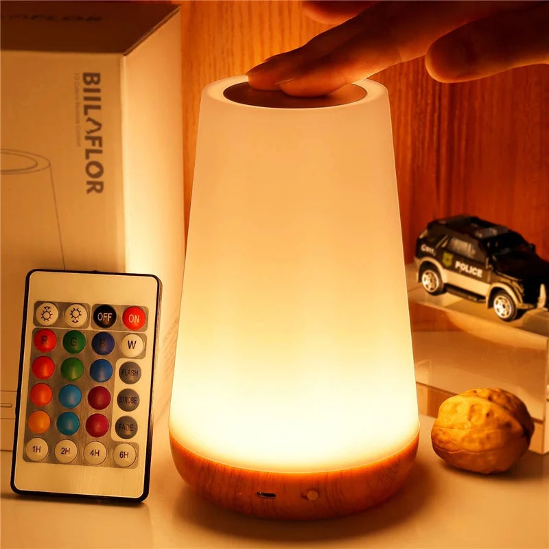 🌈 13-Color Changing Night Light – RGB Touch & Remote Control | Dimmable | USB Rechargeable Perfect for Bedrooms, Kids’ Rooms, Desktops, or as a Gift!