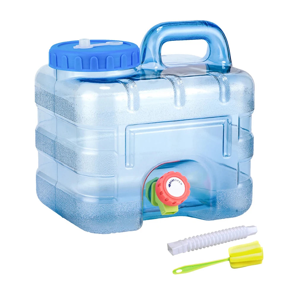 Survival Kit - 7.5/10/15L Drinking Water Container with Spigot Leakproof Camping Water Tank Large Capacity Water Storage Carrier for Hiking Car