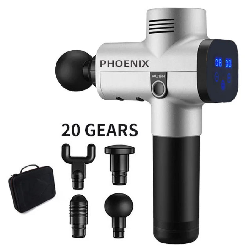 🟥 Phoenix A2 Deep Tissue Massage Gun | 🔋 Portable Handheld Fascia Massager 💪 with LED Display for Muscle Recovery & Relaxation
