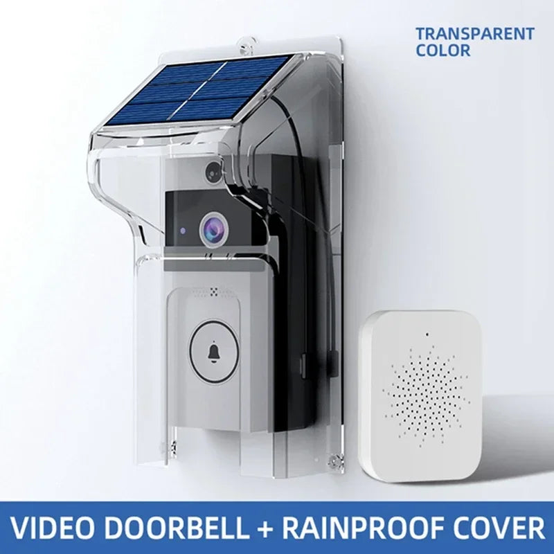 📶 Safety - WiFi Visual Wireless Doorbell Camera ☀️ Solar Charging | 💧 Waterproof | 🌙 Night Vision | 🏠 Smart Home HD Doorbell 🎤 Two-Way Intercom with Voice Communication