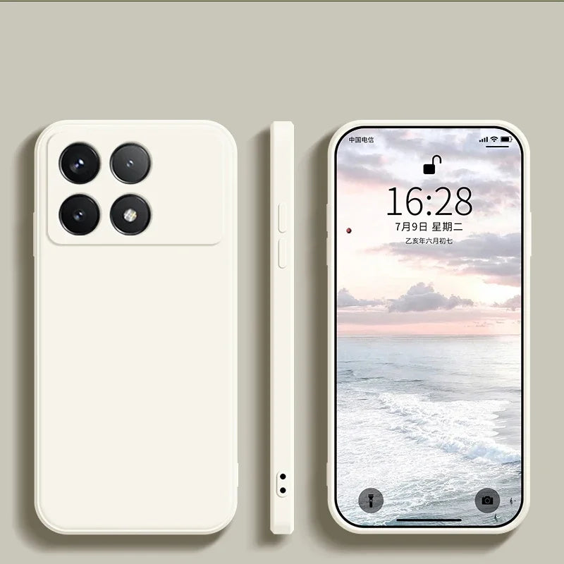 📱 Luxury Liquid Silicone Soft Case for Poco X6 / X6 Pro 5G – Shockproof Back Cover for Xiaomi Poco X6 Series