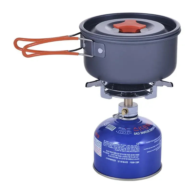 🔥Survival Kit - Portable Windproof Camping Gas Stove – Foldable Backpacking Stove Head with Electronic Ignition for Outdoor Cooking, Hiking, Picnic & Mountaineering