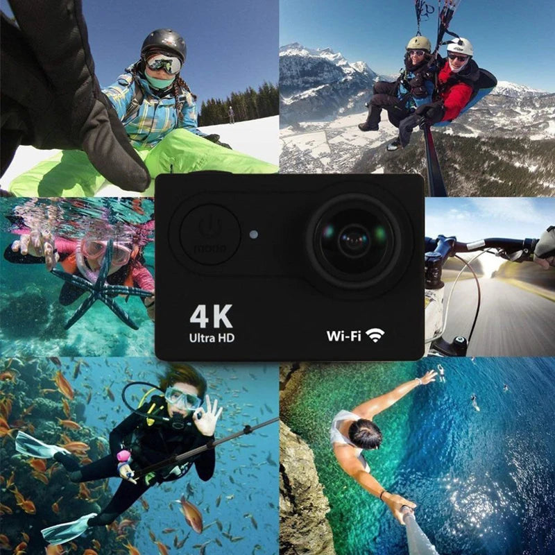 🎥 4K Action Camera — 1080P@30FPS, WiFi, 2.0" Screen, 170° Wide Angle, Waterproof