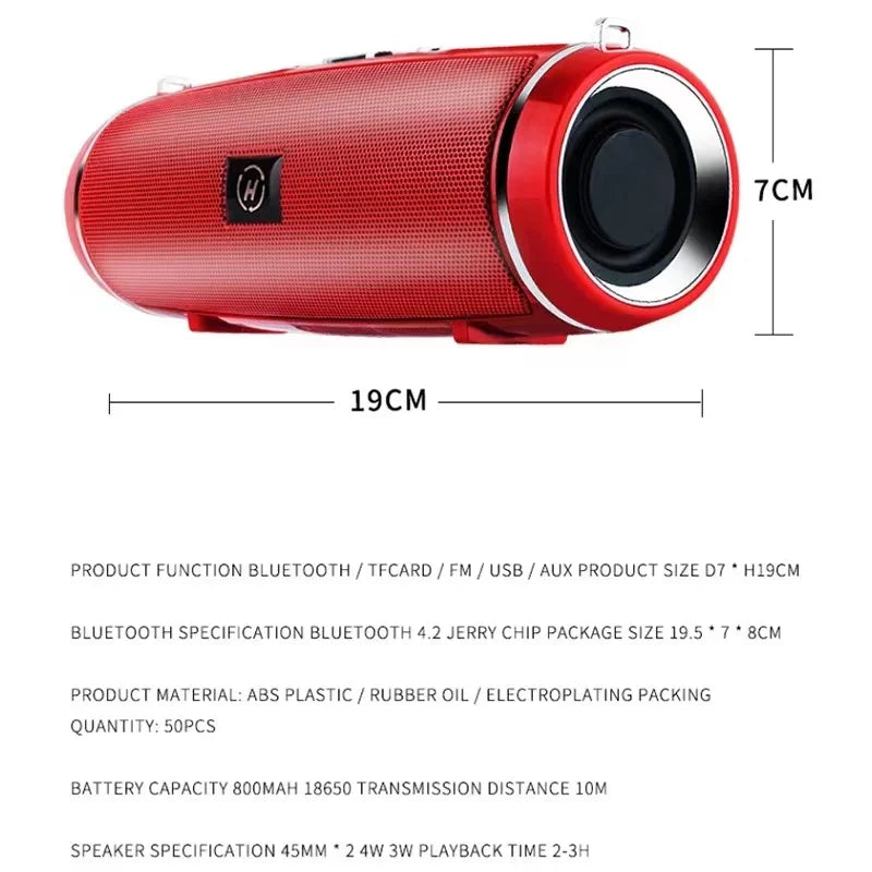 IPX7 Waterproof Bluetooth Speaker – 200W Portable HiFi Stereo with Subwoofer, FM, and TF Card Playback