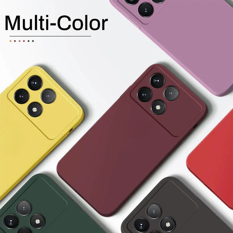 📱 Luxury Liquid Silicone Soft Case for Poco X6 / X6 Pro 5G – Shockproof Back Cover for Xiaomi Poco X6 Series