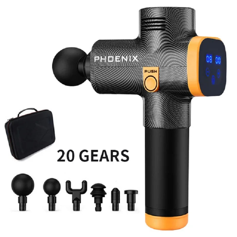 🟥 Phoenix A2 Deep Tissue Massage Gun | 🔋 Portable Handheld Fascia Massager 💪 with LED Display for Muscle Recovery & Relaxation