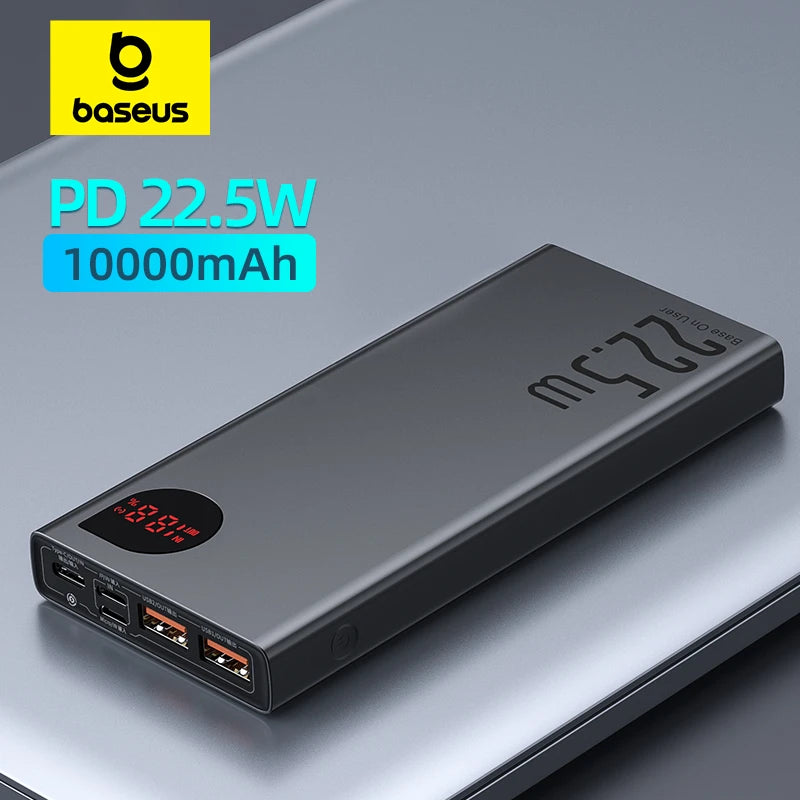 Baseus 10000mAh Power Bank – 22.5W PD Fast Charging Portable Charger for iPhone 16/15/14/13 Pro Max, Xiaomi & More
