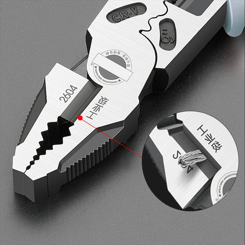 🛠️ Universal Combination Pliers – German Style Multifunctional Tool for Stripping | Crimping | Trimming | Cutting – Heavy-Duty Wire Work