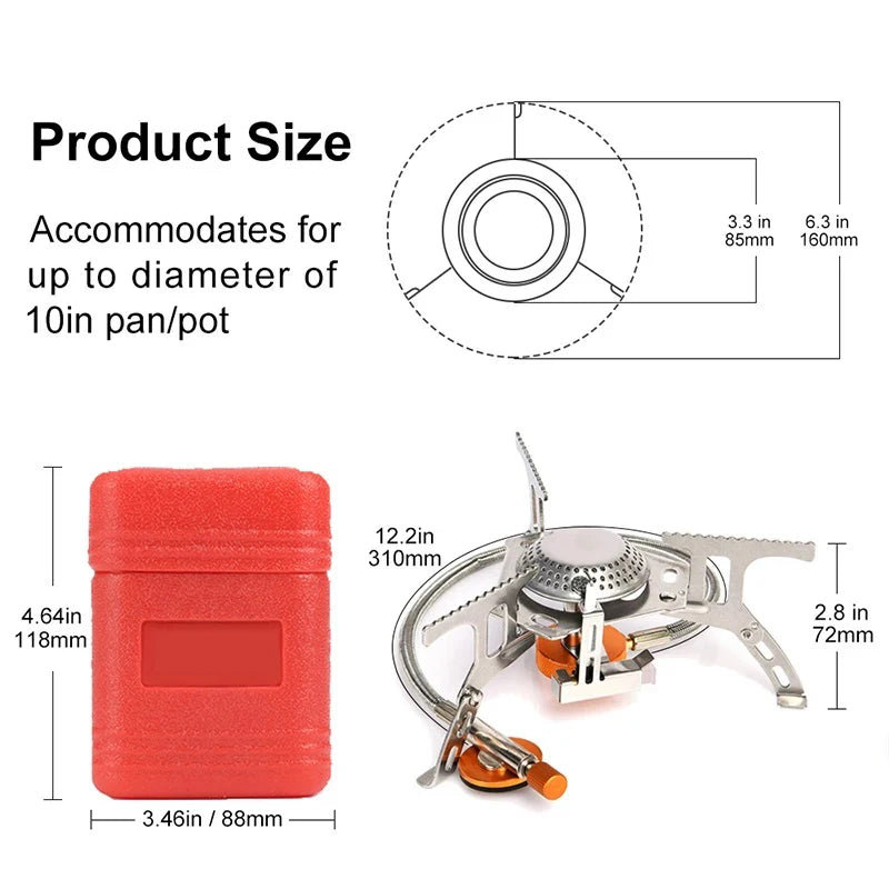 Survival Kit - Portable Outdoor Gas Stove – 3500W Folding Camping Burner for Hiking, Travel, and Picnic Use