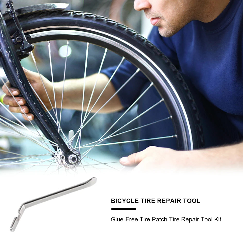 🚴♂️🔧 Bike Tire Tube Repair Kit – Rubber Patches, Glue/No-Glue Options & Tire Levers