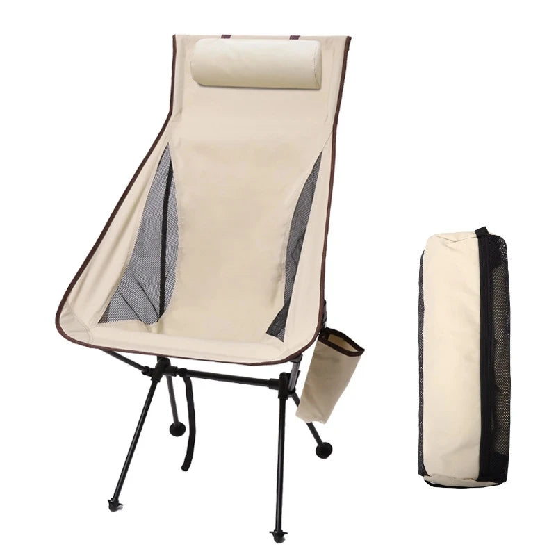 🪑 WESTTUNE Portable Folding Camping Chair with Headrest – Lightweight Aluminum Alloy Outdoor Chair for Travel, Fishing & Hiking