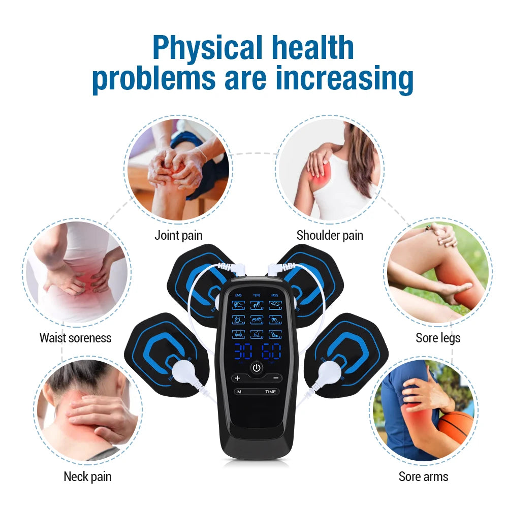 🩺 TENS & EMS Muscle Stimulator – Digital Physiotherapy Device 💆 Electric Acupuncture Massager | Slimming & Body Therapy Machine | Electro Stimulator