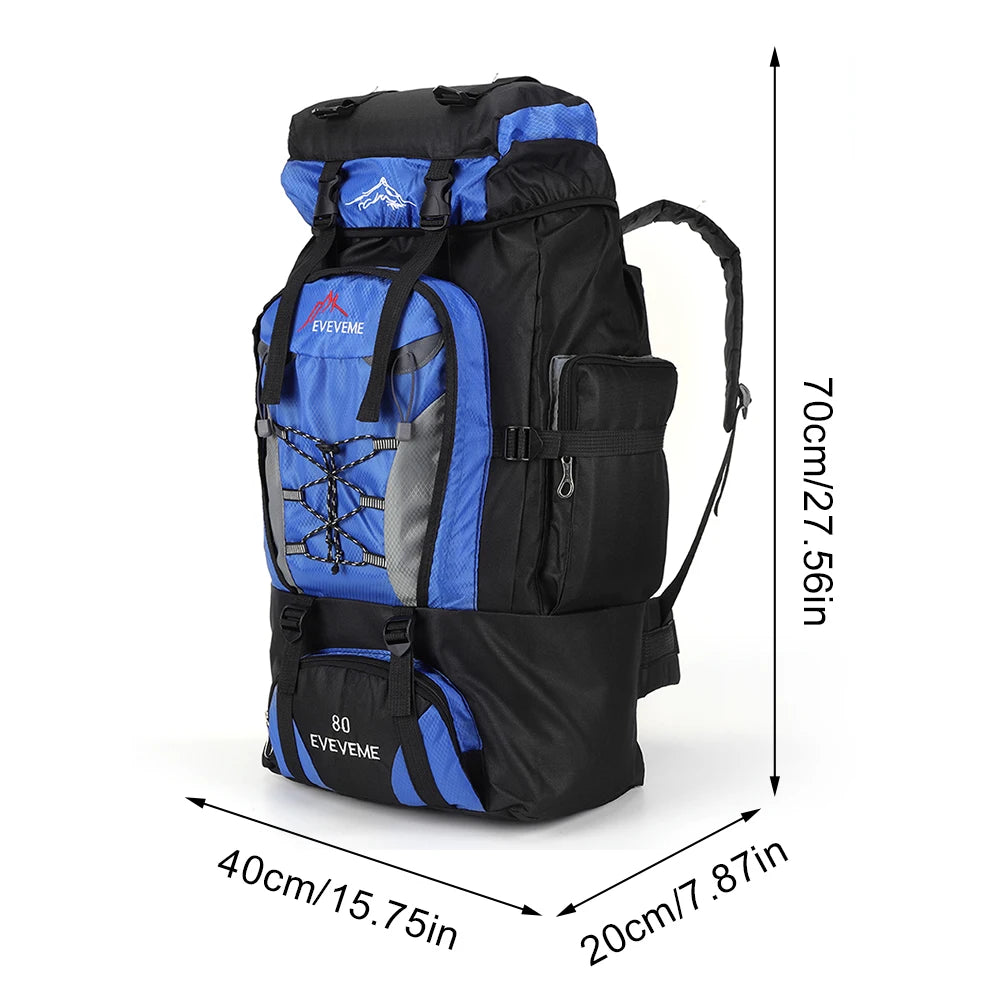Survival Kit - 80L Outdoor Hiking Backpack for Men – Waterproof Travel Rucksack, Large Capacity Camping & Trekking Bag for Mountaineering and Sports