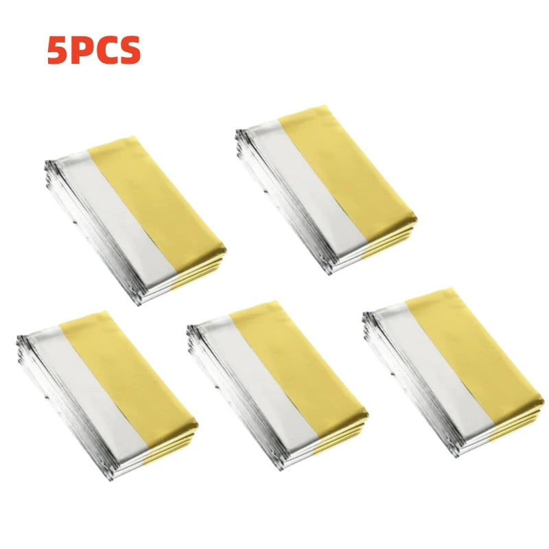 🆘 Survival Kit - Outdoor Emergency Gold-Silver Survival Blanket – Waterproof Thermal Foil Rescue Blanket 130x210 cm