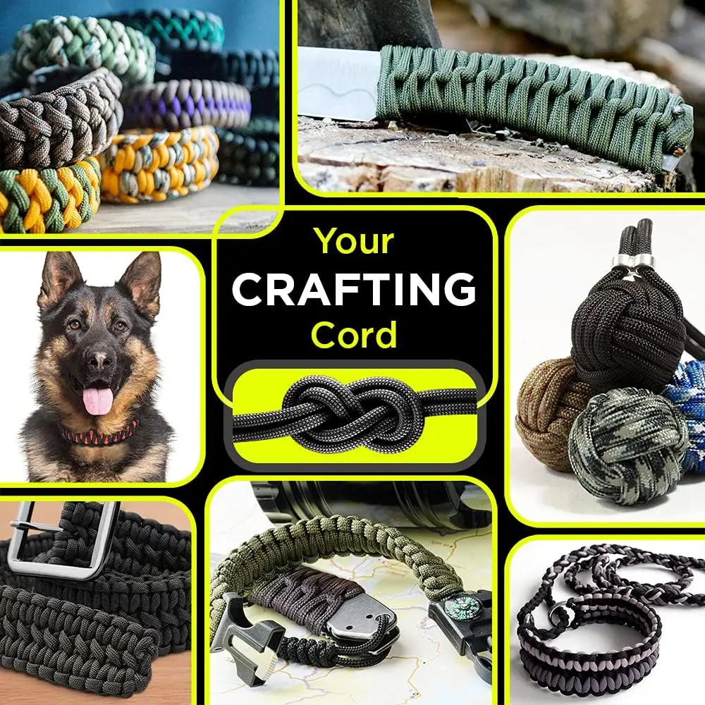 Survival Kit - 4mm Military-Grade Paracord – 9-Core 650lb Strength, 5/15/31m Options for DIY Projects & Outdoor Survival