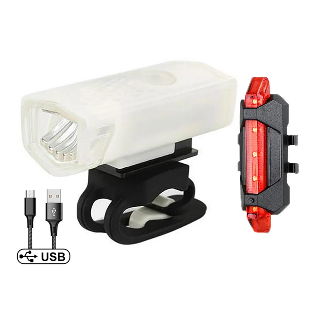 🚴♂️ USB Rechargeable Bike Light Set – Front & Taillight, 3 Modes, Easy Install