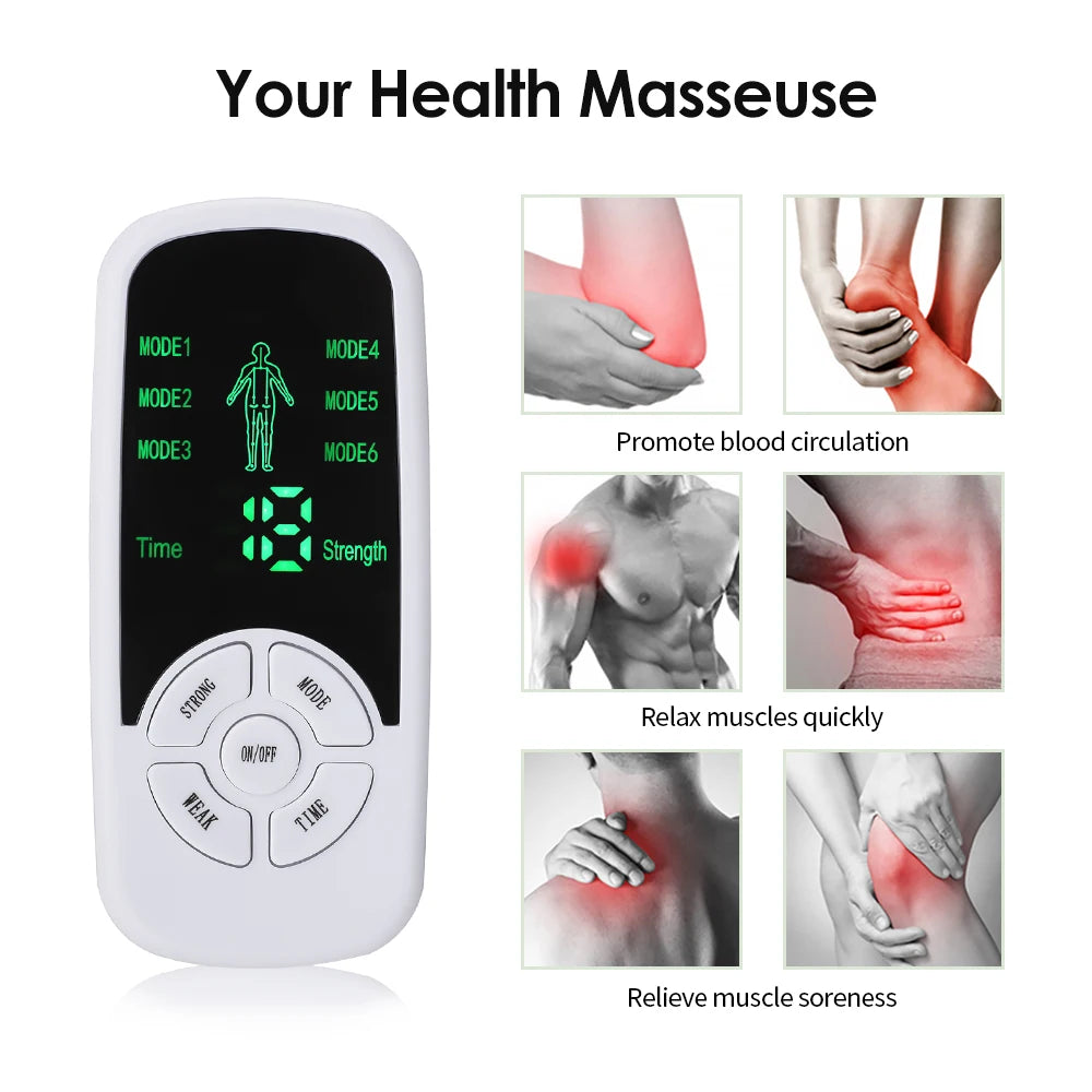 ⚡💪 EMS Electric Muscle Therapy Stimulator – 6 Modes TENS Unit 🩺 Meridian Physiotherapy Pulse Massager for Abdomen, Prostate & Full Body Relief