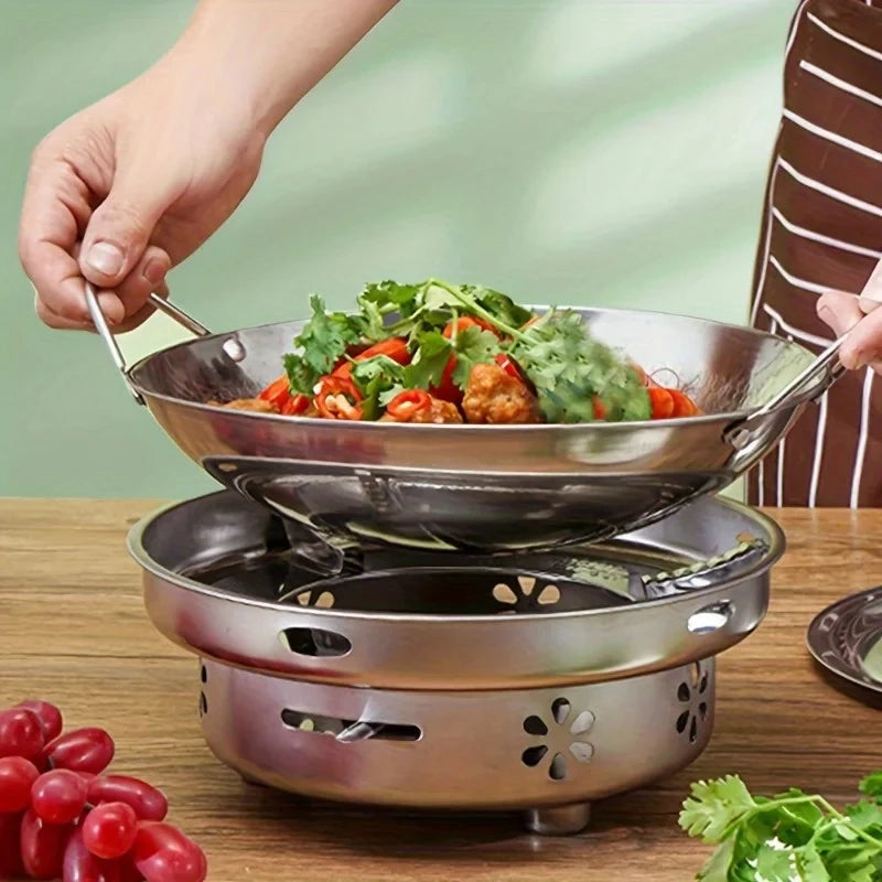 🍳 29cm / 11-Inch Stainless Steel Honeycomb Skillet – Non-Stick Frying Pan with Handle | Scratch-Resistant for Pasta, Steak, Porridge & Ramen