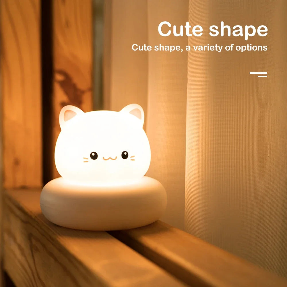 🐻 Cute Animal LED Night Light – USB Rechargeable | 3-Level Dimming | Nursery Lamp for Baby, Toddler, Breastfeeding