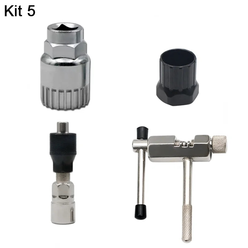 🔧 Bicycle Repair Tool Set – Chain Breaker, Crank Puller, Chain Measuring Ruler & Flywheel Remover for MTB & Outdoor Cycling