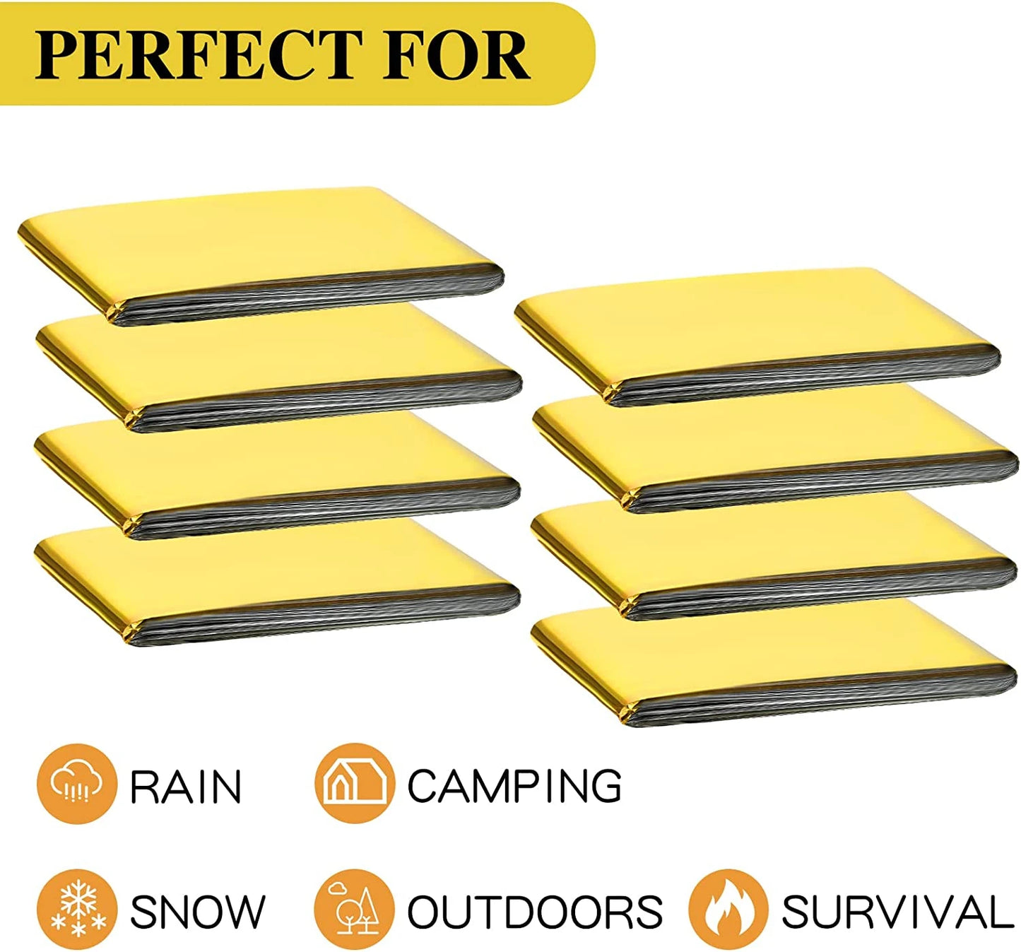 🆘 Survival Kit - Outdoor Emergency Gold-Silver Survival Blanket – Waterproof Thermal Foil Rescue Blanket 130x210 cm