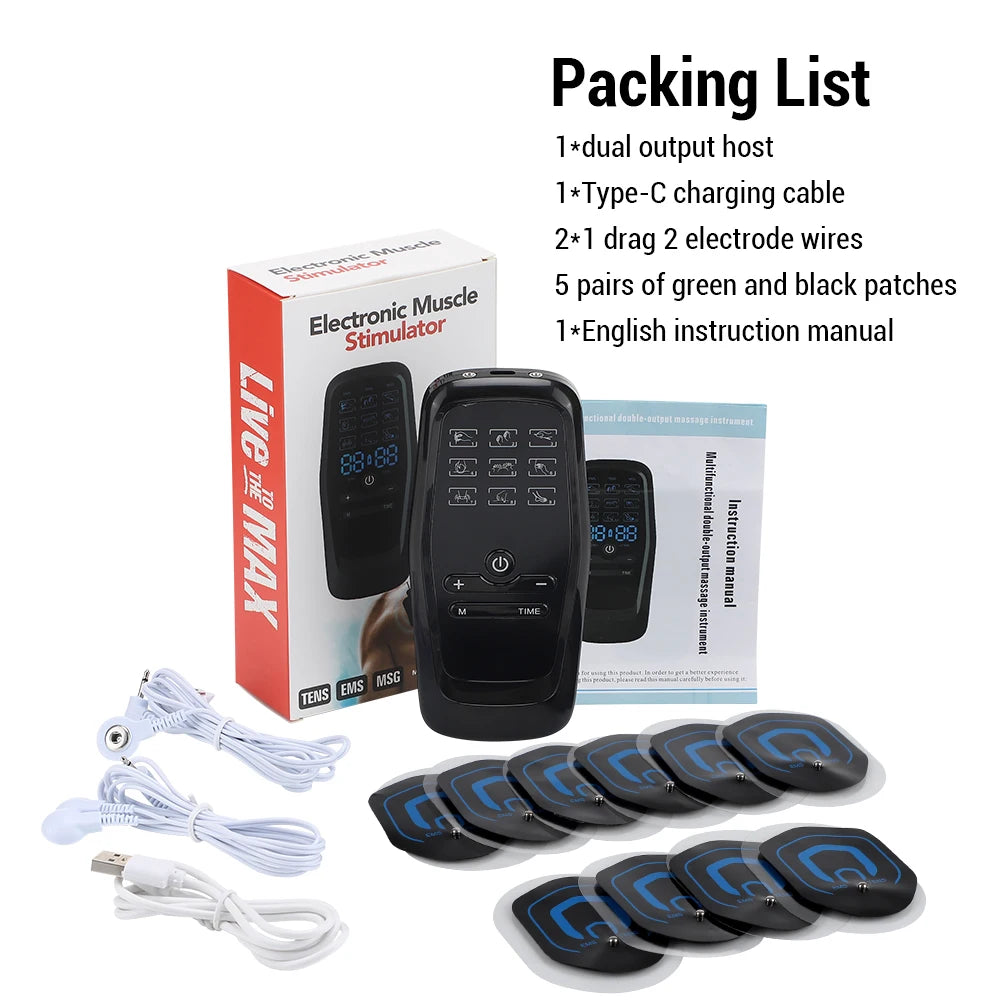 🩺 TENS & EMS Muscle Stimulator – Digital Physiotherapy Device 💆 Electric Acupuncture Massager | Slimming & Body Therapy Machine | Electro Stimulator