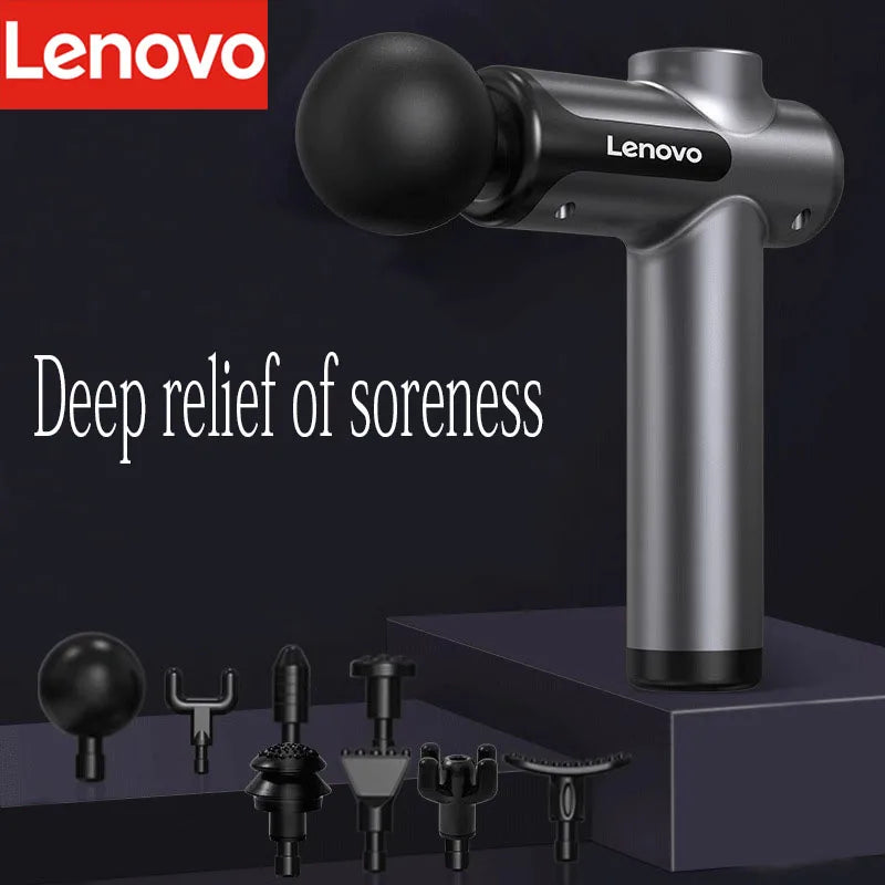 💆♂️ Lenovo Fascia Gun – Deep Muscle Relief, Fitness Relaxation, LED Touchscreen & 8 Massage Heads | Perfect Gift