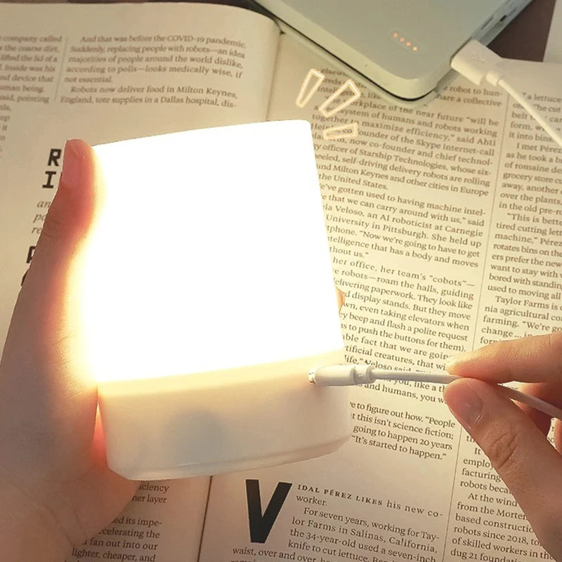 🌙 Bedside LED Night Light – Touch Control | Dimmable | USB Charging | Decorative Table Lamp Perfect for Bedroom, Reading, and Ambient Lighting