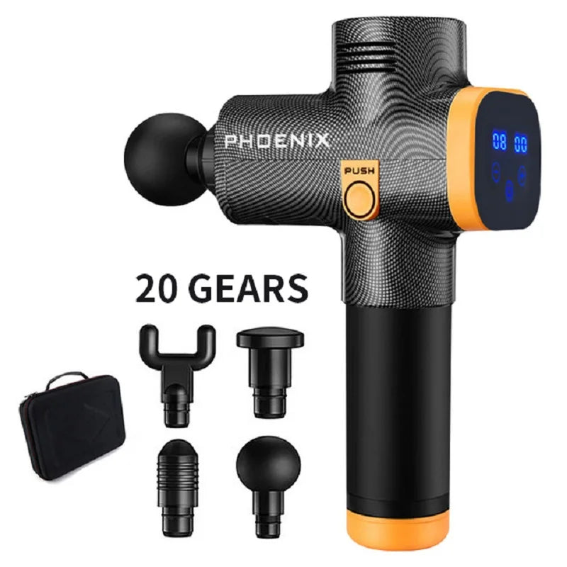 🟥 Phoenix A2 Deep Tissue Massage Gun | 🔋 Portable Handheld Fascia Massager 💪 with LED Display for Muscle Recovery & Relaxation