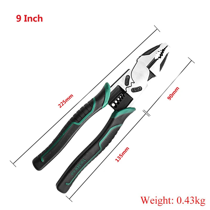 🛠️ Universal Combination Pliers – German Style Multifunctional Tool for Stripping | Crimping | Trimming | Cutting – Heavy-Duty Wire Work