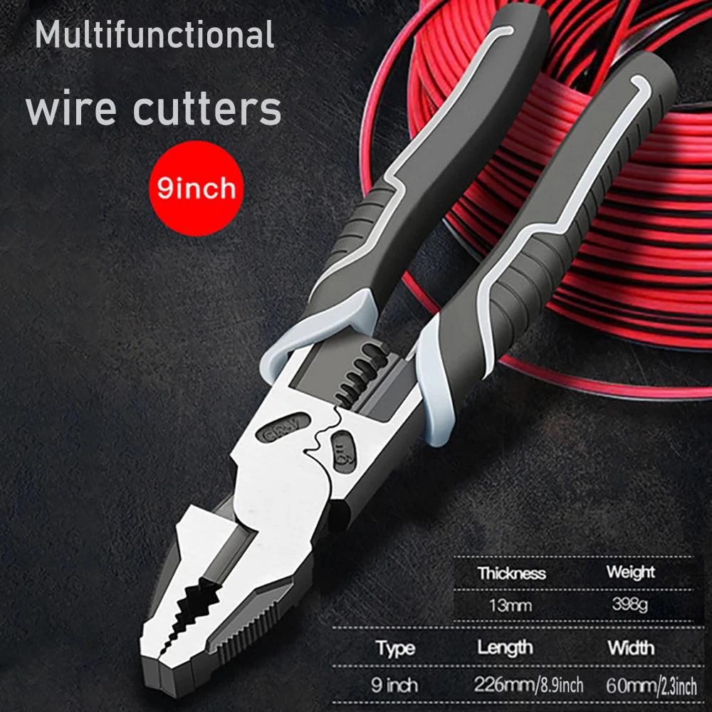 🛠️ Universal Combination Pliers – German Style Multifunctional Tool for Stripping | Crimping | Trimming | Cutting – Heavy-Duty Wire Work