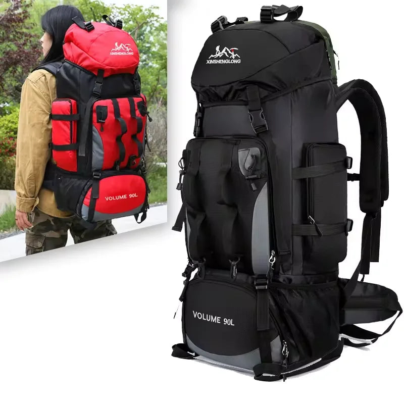 Survival Kit - 80L Outdoor Hiking Backpack for Men – Waterproof Travel Rucksack, Large Capacity Camping & Trekking Bag for Mountaineering and Sports