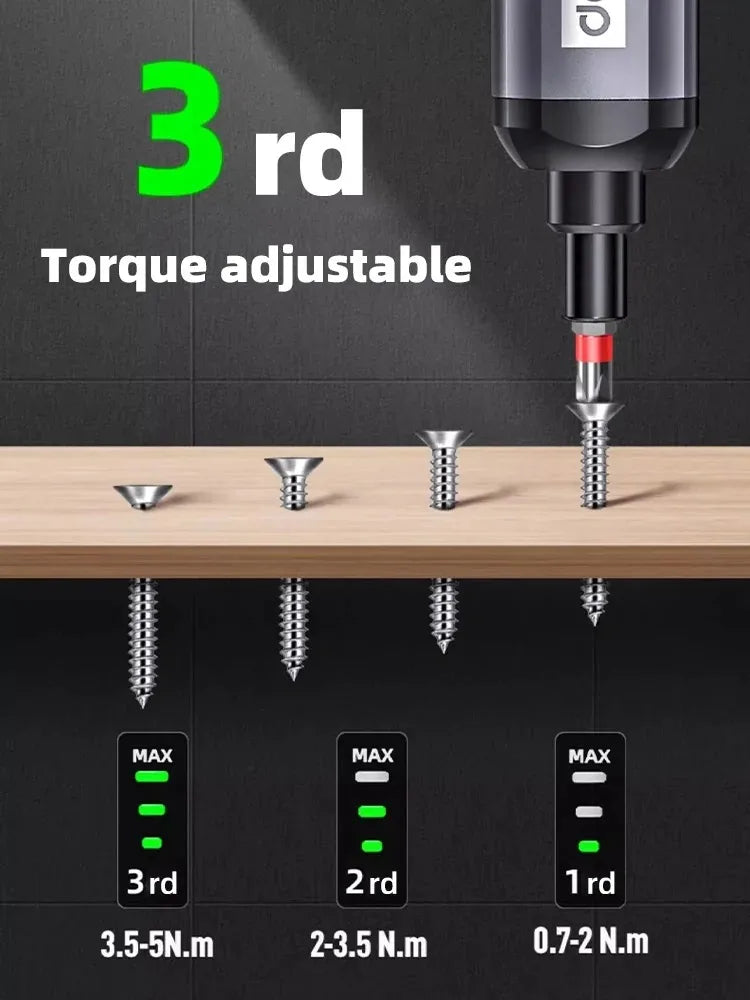 🧰 Mini Electric Screwdriver Set USB Rechargeable | 2000mAh | Adjustable Torque | Multi-Function Repair Toolkit