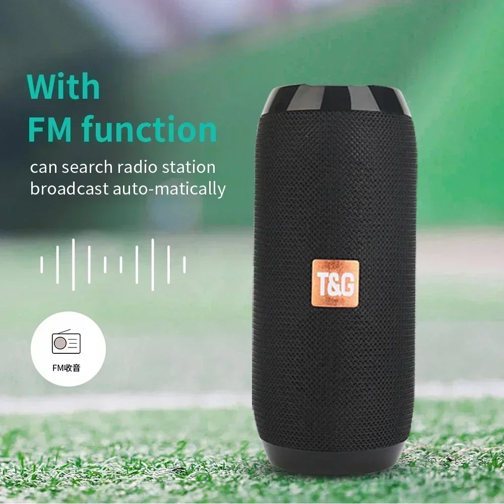 Portable Wireless Bluetooth Speaker – Outdoor Waterproof Subwoofer with Stereo Surround, FM Radio, TF Card Support