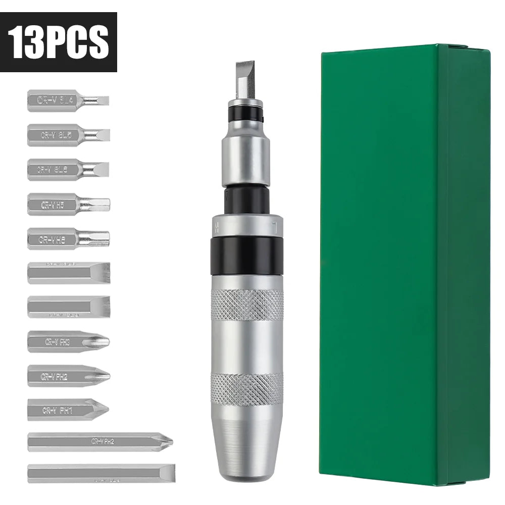 🔩 7/13 Pcs CR-V Manual Impact Screwdriver Kit Reversible | Portable | High Torque | Hand Repair Tools
