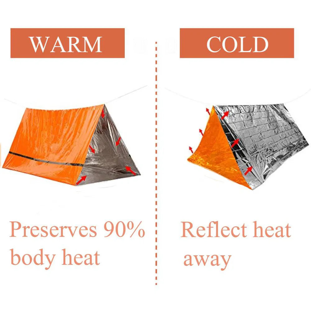 🆘 Survival kit - 2-Person Emergency Survival Tent Kit – Waterproof Mylar Bivy, Thermal Blanket, Reusable Tube Shelter for Outdoor & SOS Use