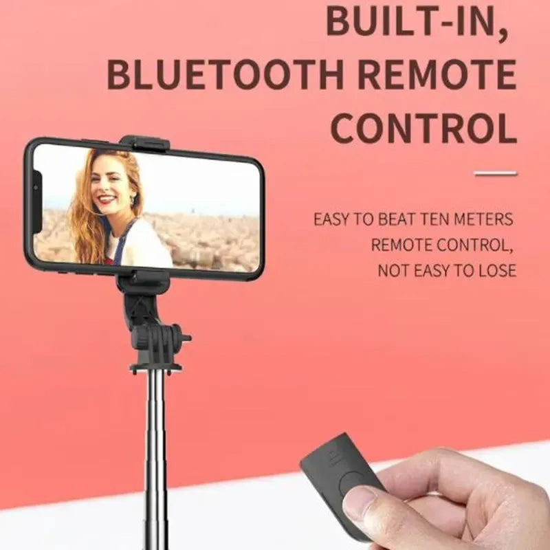 FGCLSY Bluetooth Selfie Stick with Remote Shutter & Fill Light – Mini Tripod Phone Holder for iPhone, Samsung, Xiaomi, and Android Devices