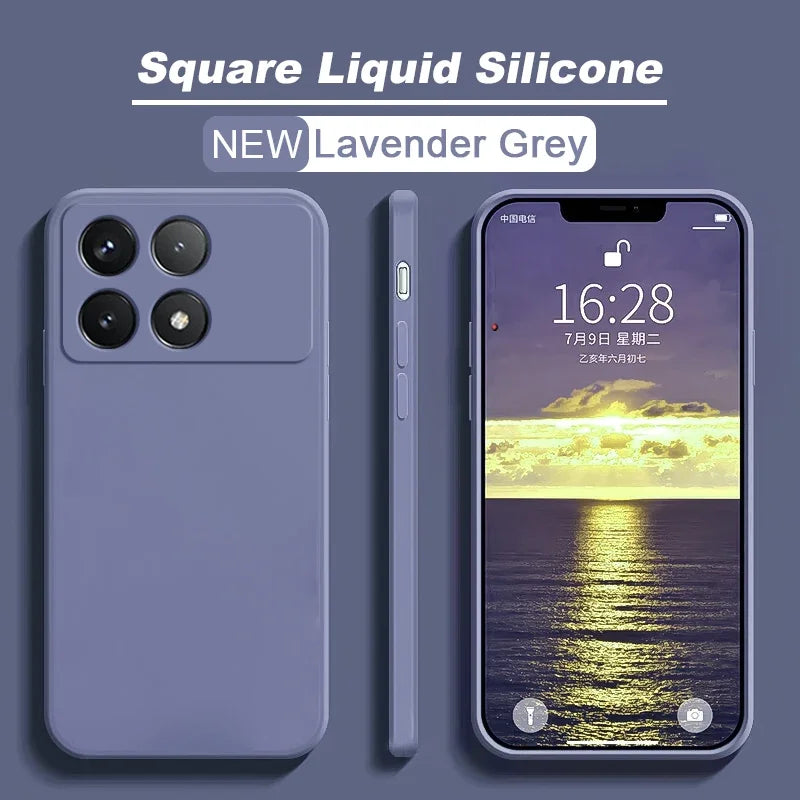 📱 Luxury Liquid Silicone Soft Case for Poco X6 / X6 Pro 5G – Shockproof Back Cover for Xiaomi Poco X6 Series