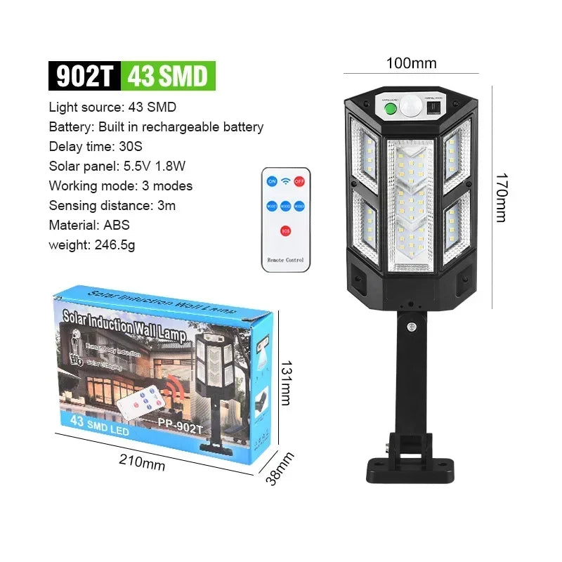 🌞 Newest Solar LED Light 300000LM 🔋 Outdoor Solar Lamp 🚶 Motion Sensor 🌗 4 Modes 💧 Waterproof IP65 🌿 Garden Street Yard Lantern