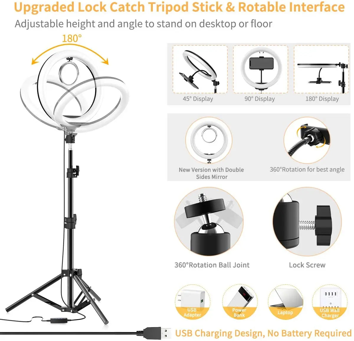 💡📸 LED Selfie Ring Light Kit – USB Remote | Phone Holder | Tripod Stand for YouTube, TikTok, Live Streaming