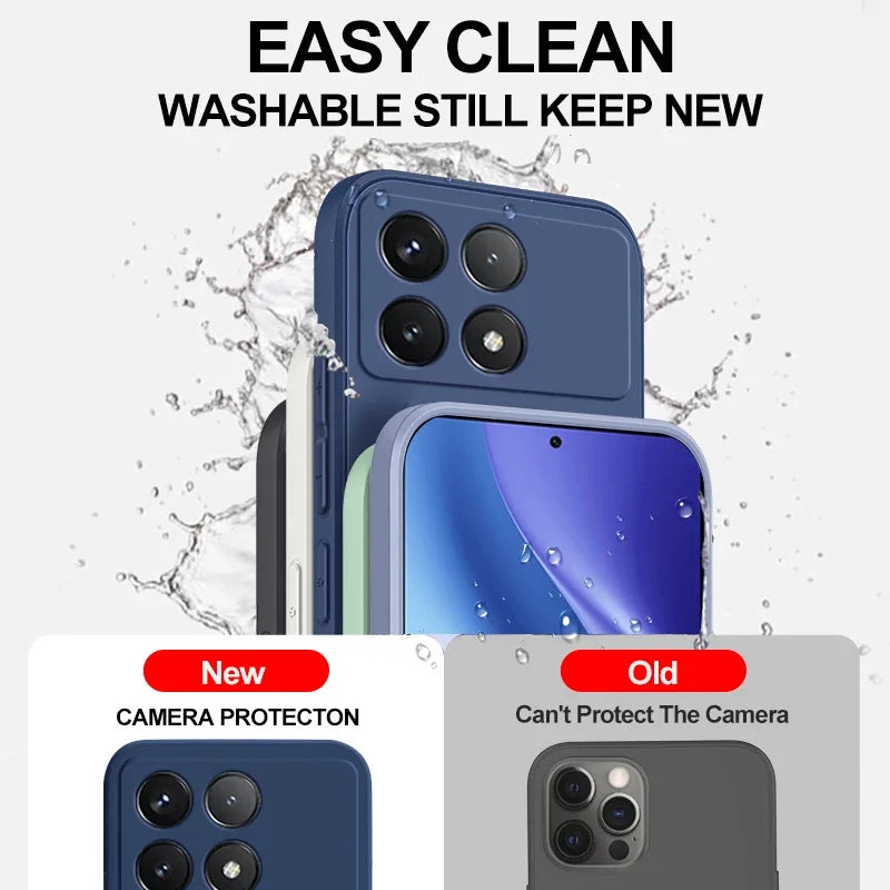 📱 Luxury Liquid Silicone Soft Case for Poco X6 / X6 Pro 5G – Shockproof Back Cover for Xiaomi Poco X6 Series