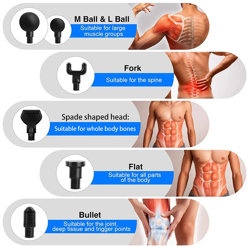 🟥 Phoenix A2 Deep Tissue Massage Gun | 🔋 Portable Handheld Fascia Massager 💪 with LED Display for Muscle Recovery & Relaxation