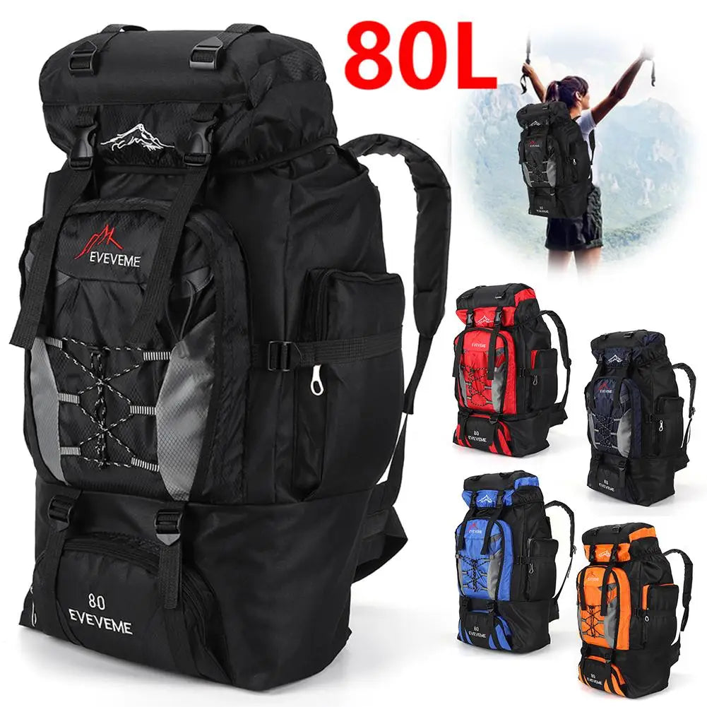 Survival Kit - 80L Outdoor Hiking Backpack for Men – Waterproof Travel Rucksack, Large Capacity Camping & Trekking Bag for Mountaineering and Sports