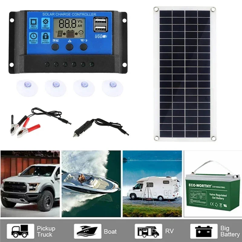 ☀️ 1000W 12V Solar Panel Kit with 60A/100A Controller Portable Solar Cell Charger for Phone, RV, Car, MP3, Tablet – Ideal for Outdoor Power & Battery Charging