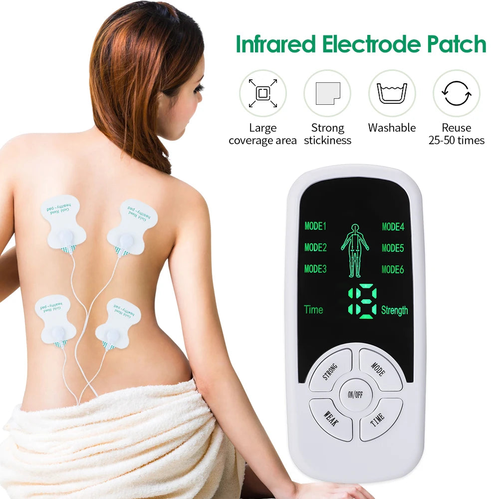 ⚡💪 EMS Electric Muscle Therapy Stimulator – 6 Modes TENS Unit 🩺 Meridian Physiotherapy Pulse Massager for Abdomen, Prostate & Full Body Relief