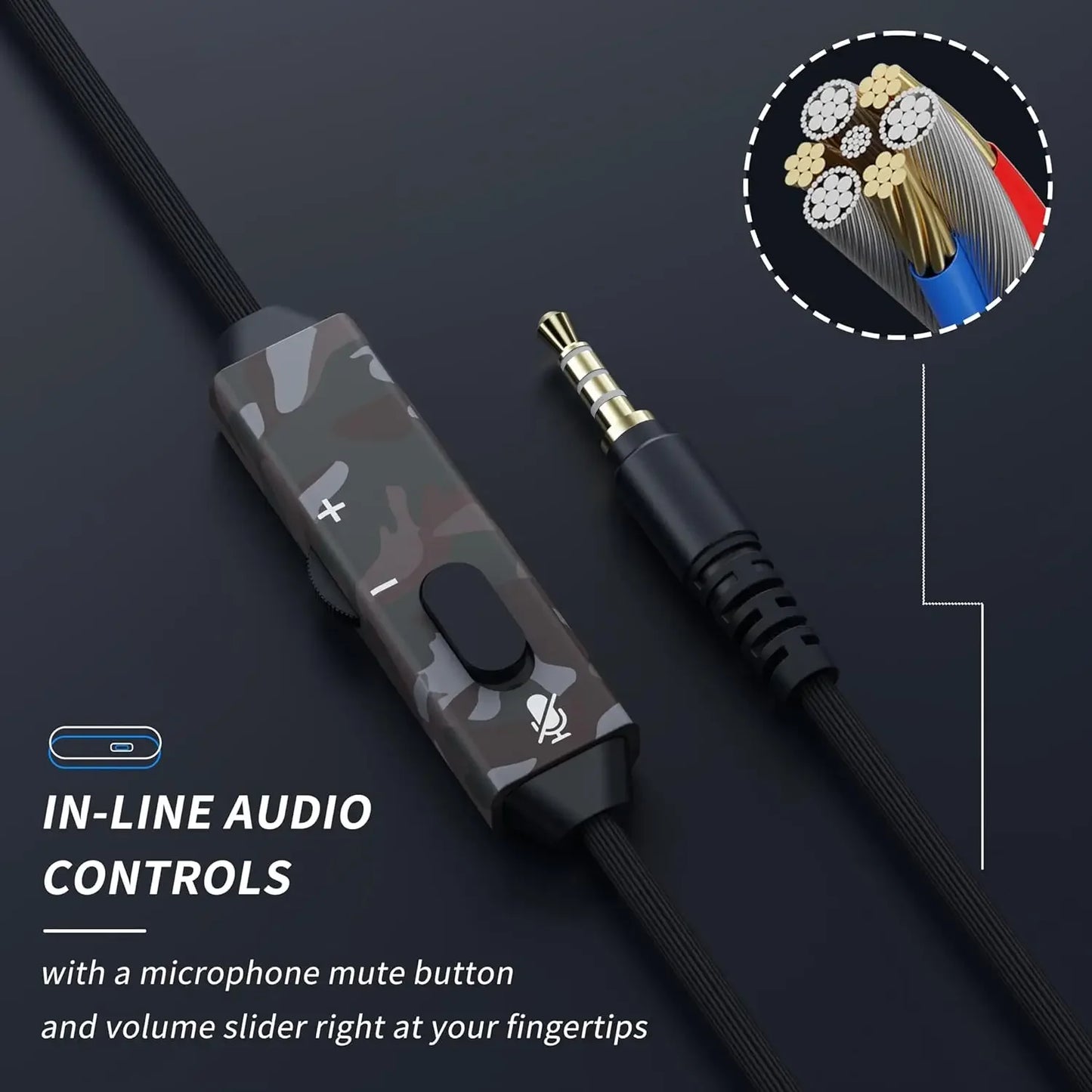 🎧 BINNUNE Wired Over-Ear Gaming Headset with Microphone for PC, PS5, PS4, Xbox One & Switch
