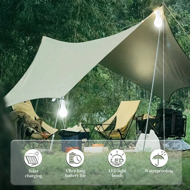 🔦Survival Kit - Hanging Solar Camping Light | IP68 Waterproof | USB + Solar Rechargeable | Outdoor Emergency Lamp Your Reliable Light Source for Camping, Hiking, Emergency & Outdoor Adventures!