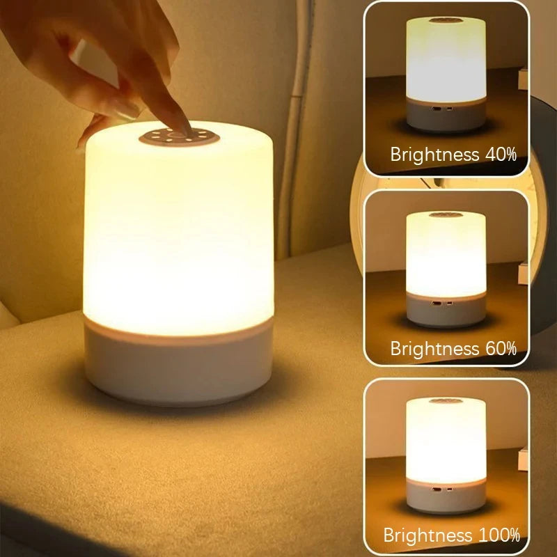 🌙 Bedside LED Night Light – Touch Control | Dimmable | USB Charging | Decorative Table Lamp Perfect for Bedroom, Reading, and Ambient Lighting
