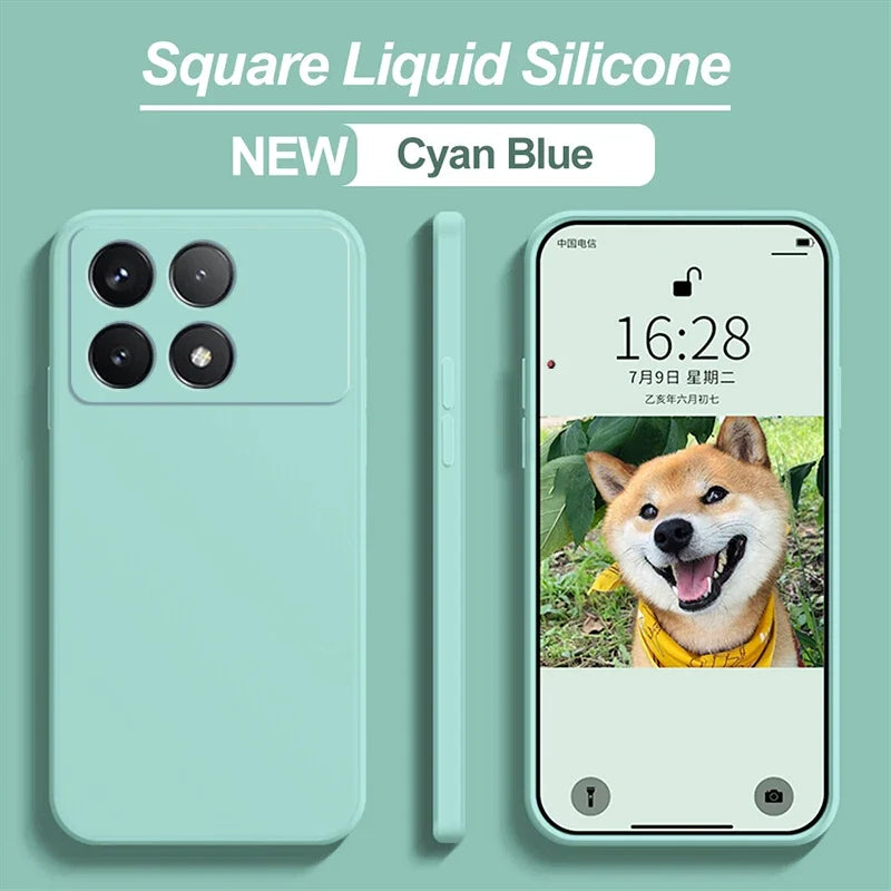 📱 Luxury Liquid Silicone Soft Case for Poco X6 / X6 Pro 5G – Shockproof Back Cover for Xiaomi Poco X6 Series